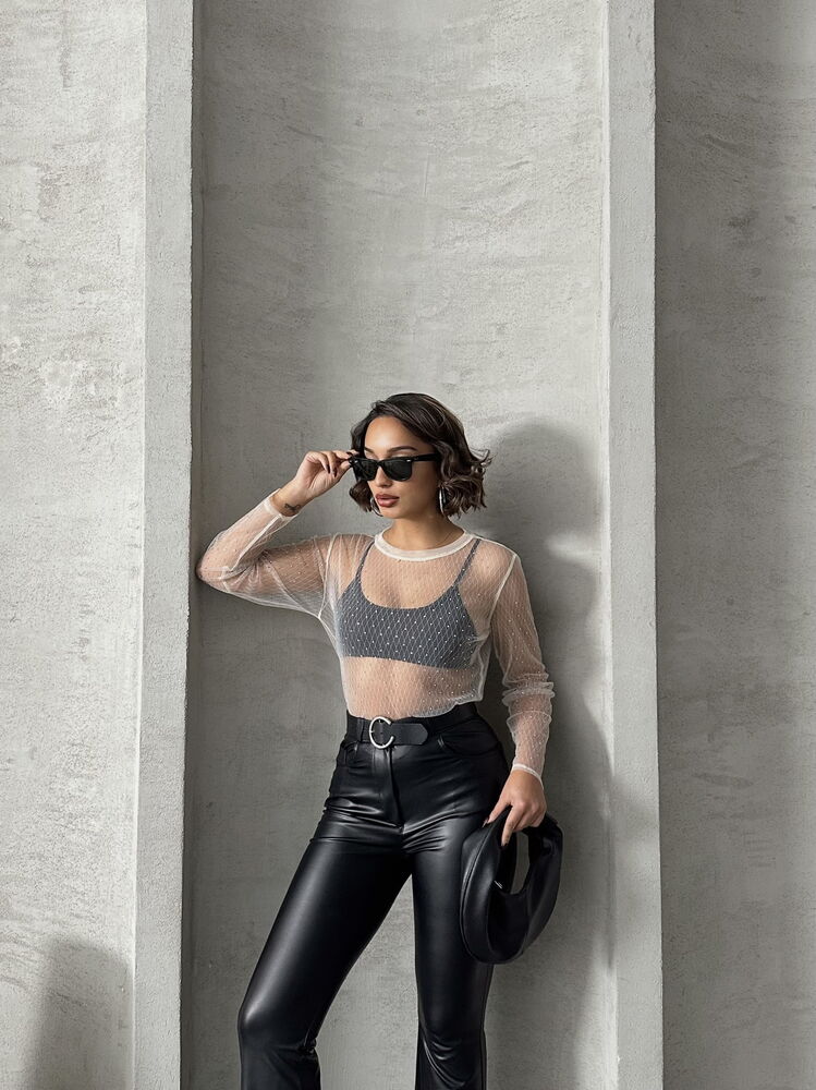 TULLE BLOUSE (STONE)