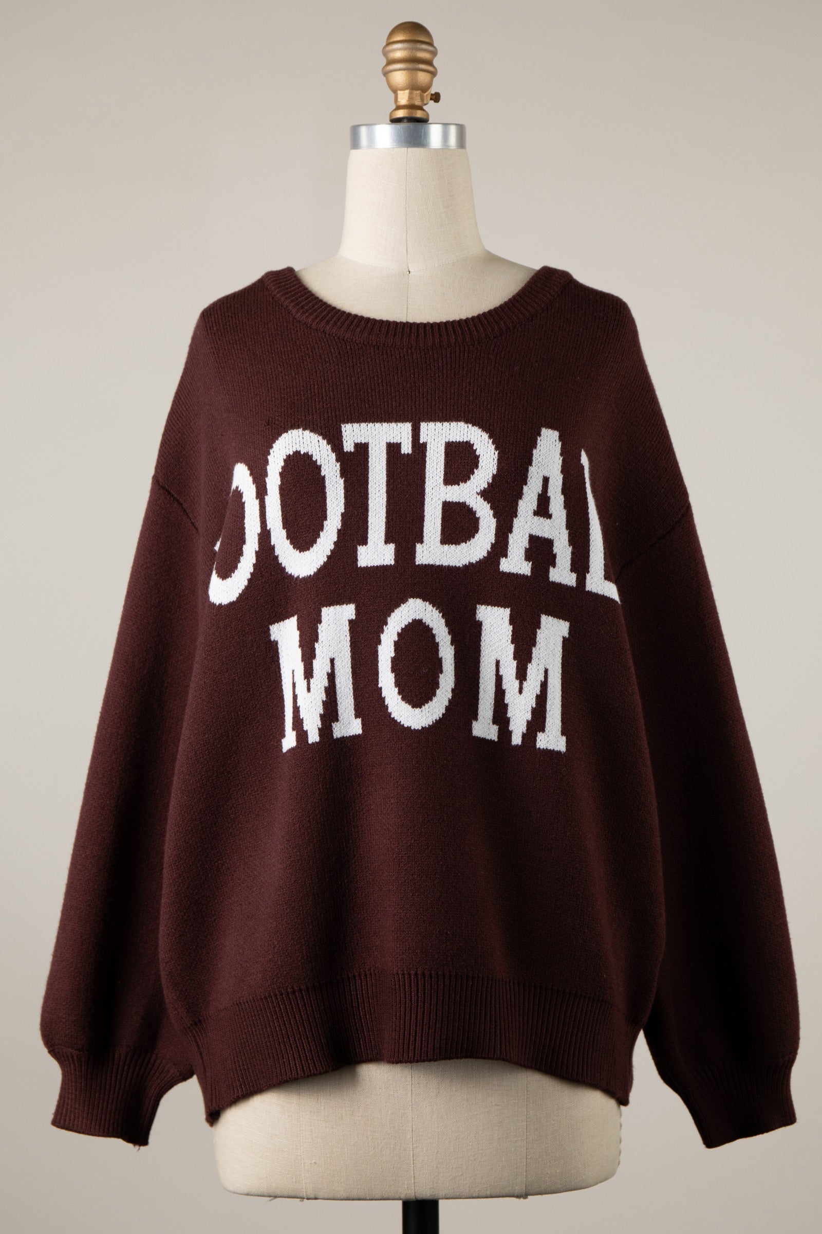 FOOTBALL MOM SWEATER (BROWN)
