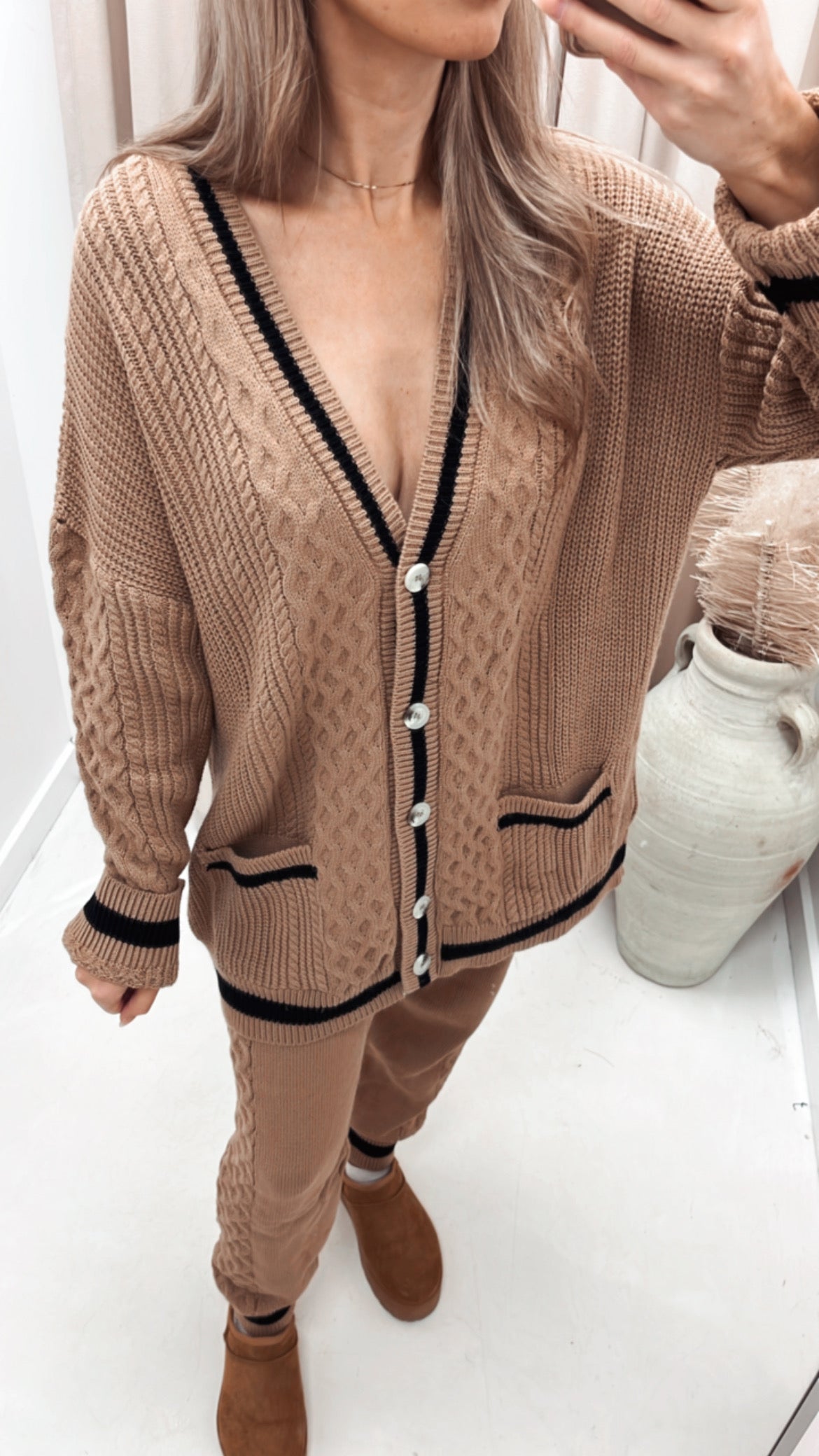 ISABELLE KNIT LUX LOUNGE SET (CAMEL)