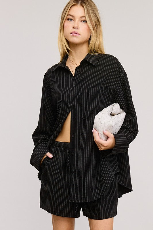 NEW QUIN TWO PIECE SHORT SET (BEIGE OR BLACK)