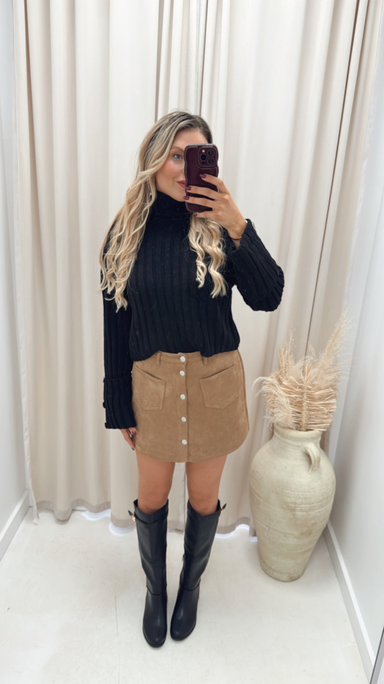 ESTELLA RIBBED SWEATER (BLACK)