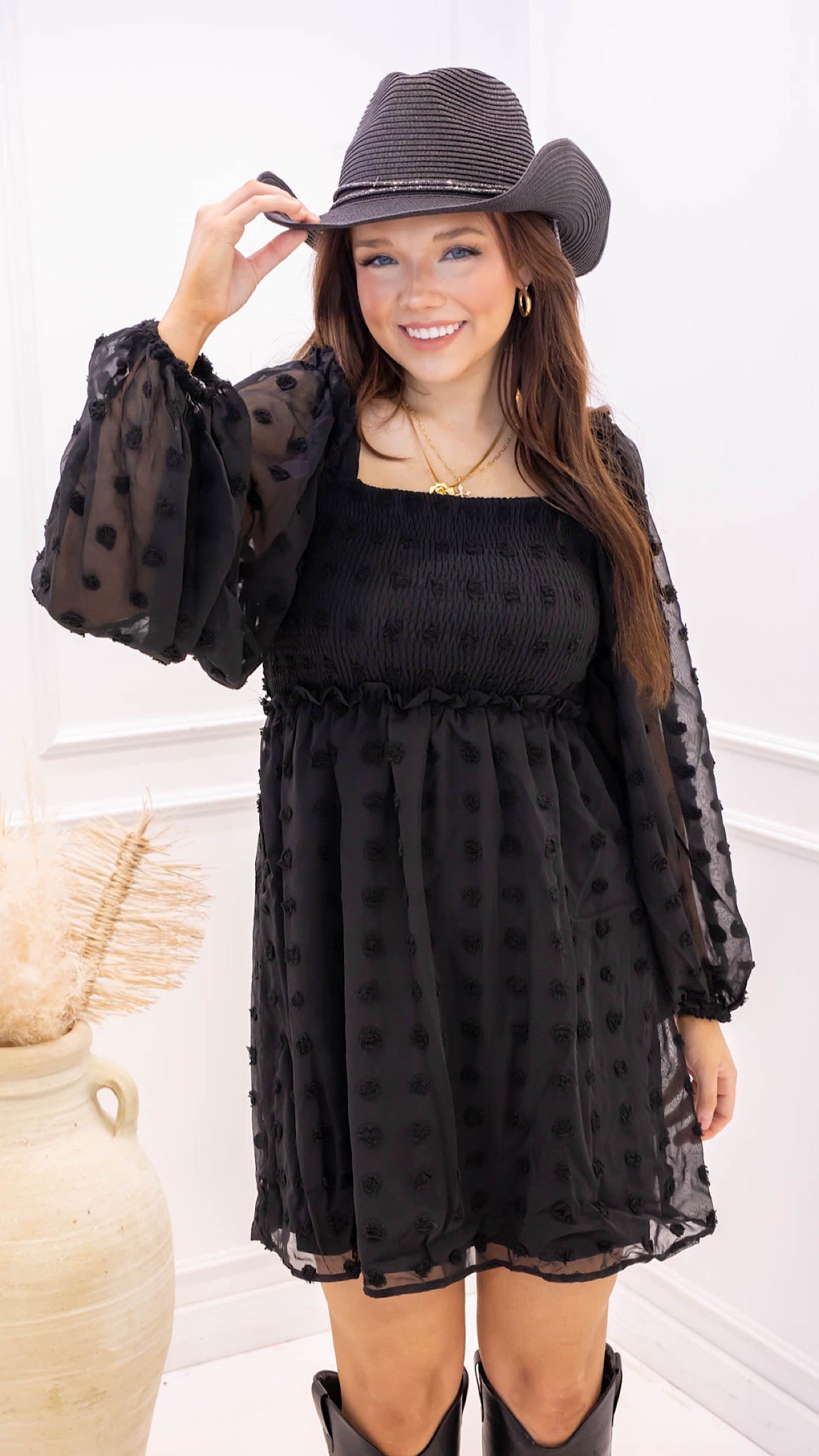 NEW DIOR BABYDOLL MINI DRESS (BLACK) | BEST SELLER | RESTOCK