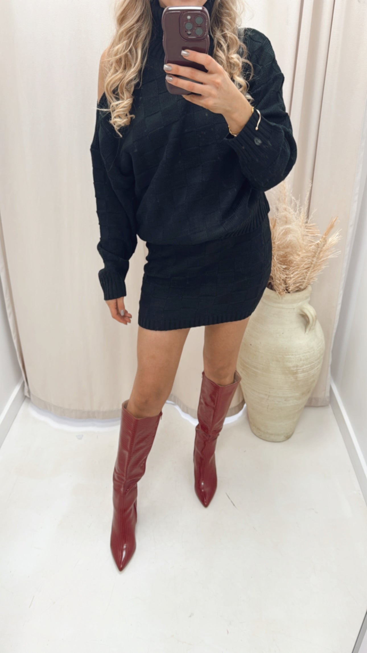 SYLVIA RED CROC KNEE HIGH BOOT