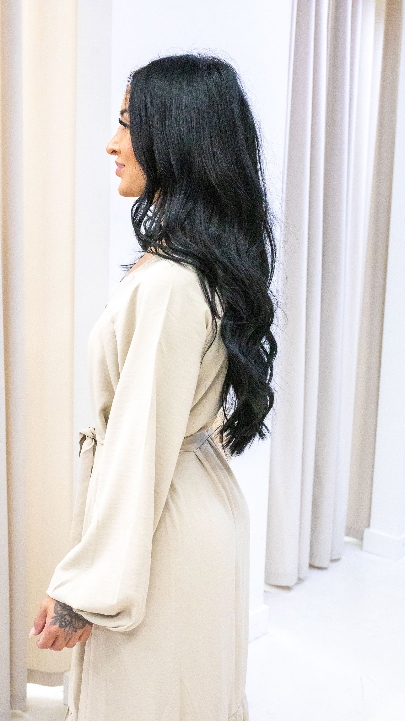 MELINA TIE WAIST MAXI DRESS (BEIGE)