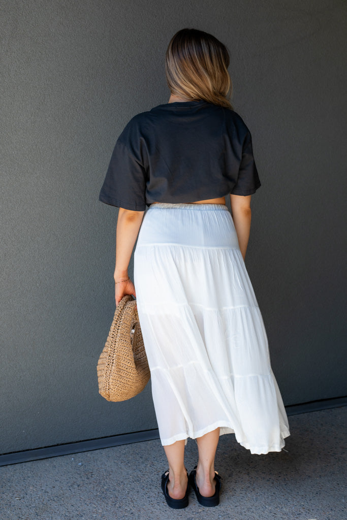 STELLA LINEN SKIRT (WHITE)