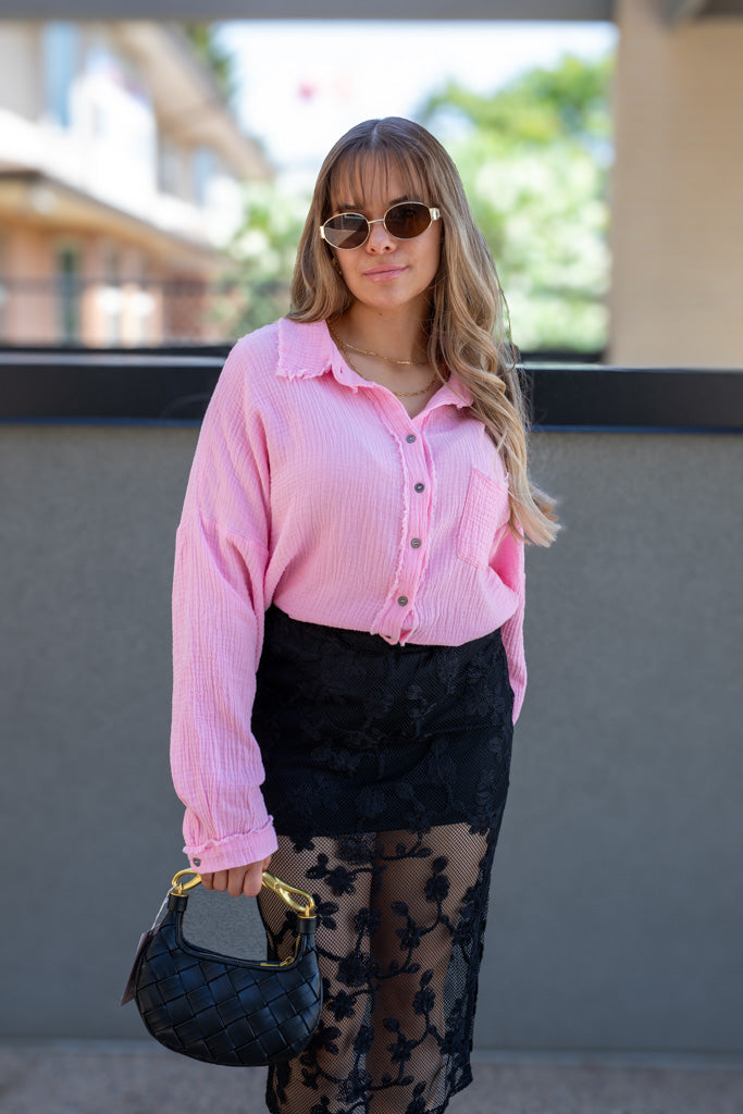 MILLIE LACE MIDI SKIRT (BLACK)