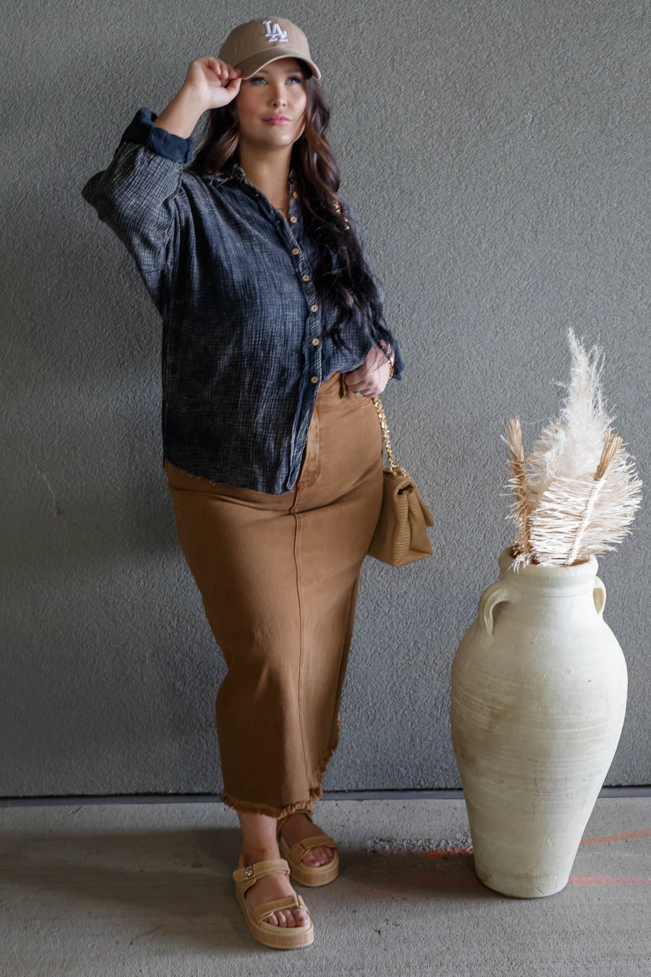 DAYTON BUTTON UP GAUZE SHIRT (ACID WASH)