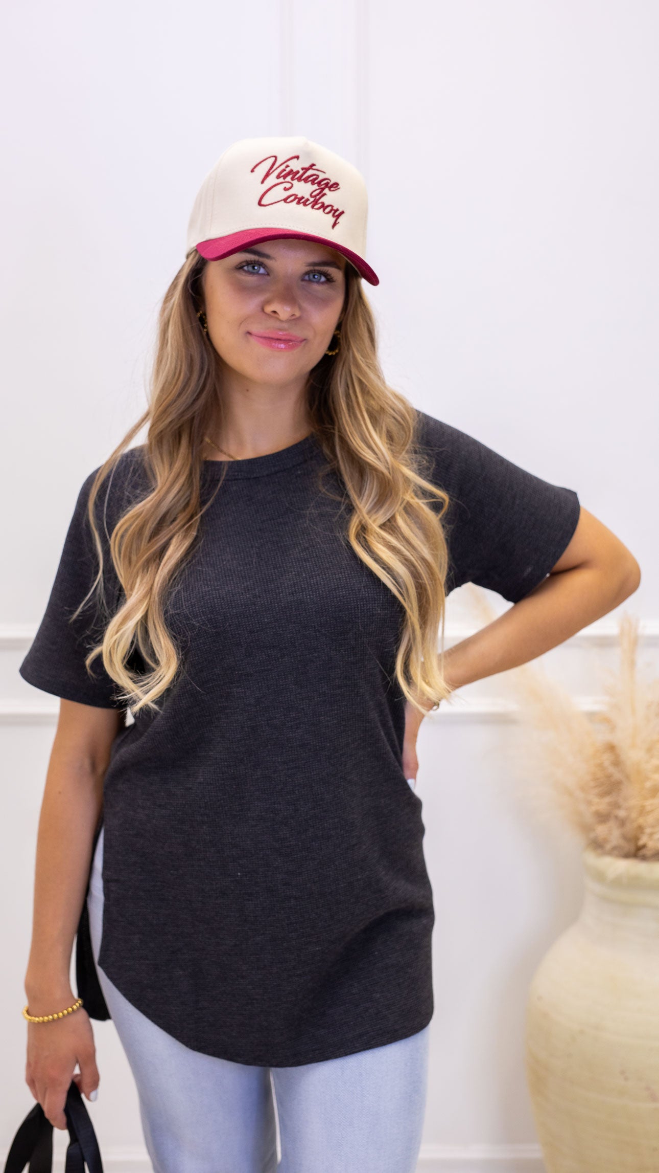 zenana knit charcoal t-shirt