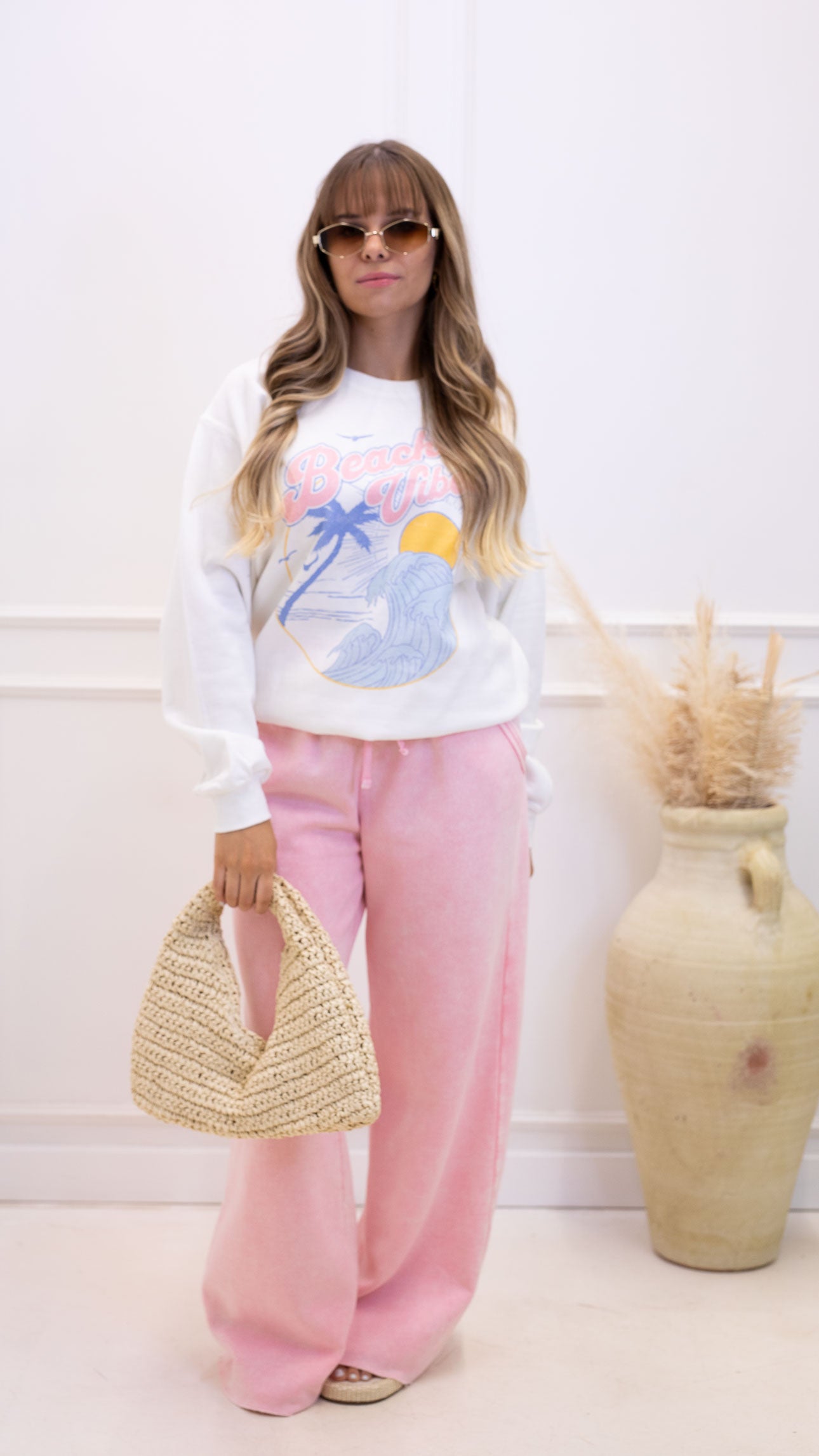 NEW JENINE JOGGER WIDE LEG PANT | PINK