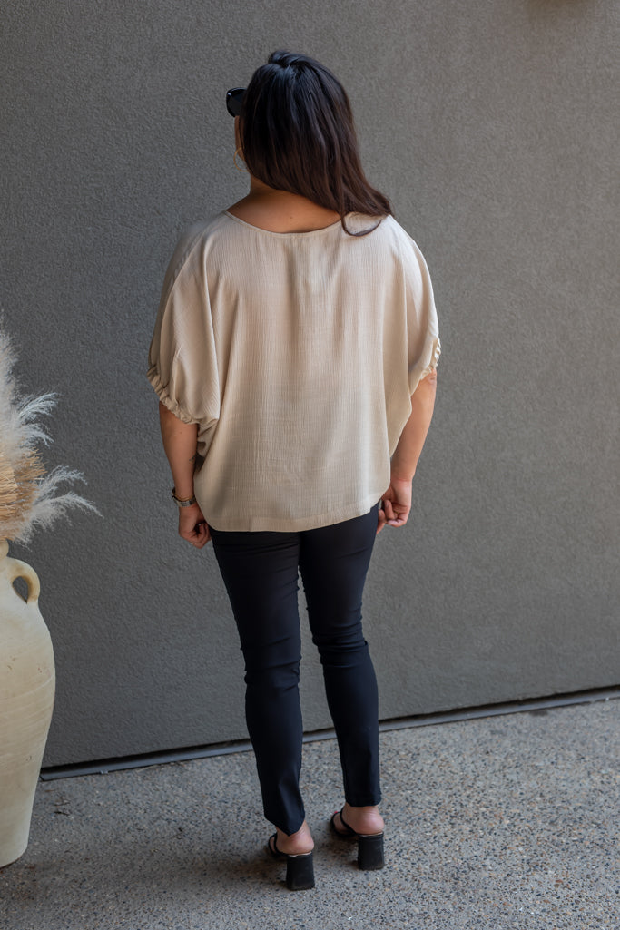 NEW SERINA LINEN TOP (OATMEAL