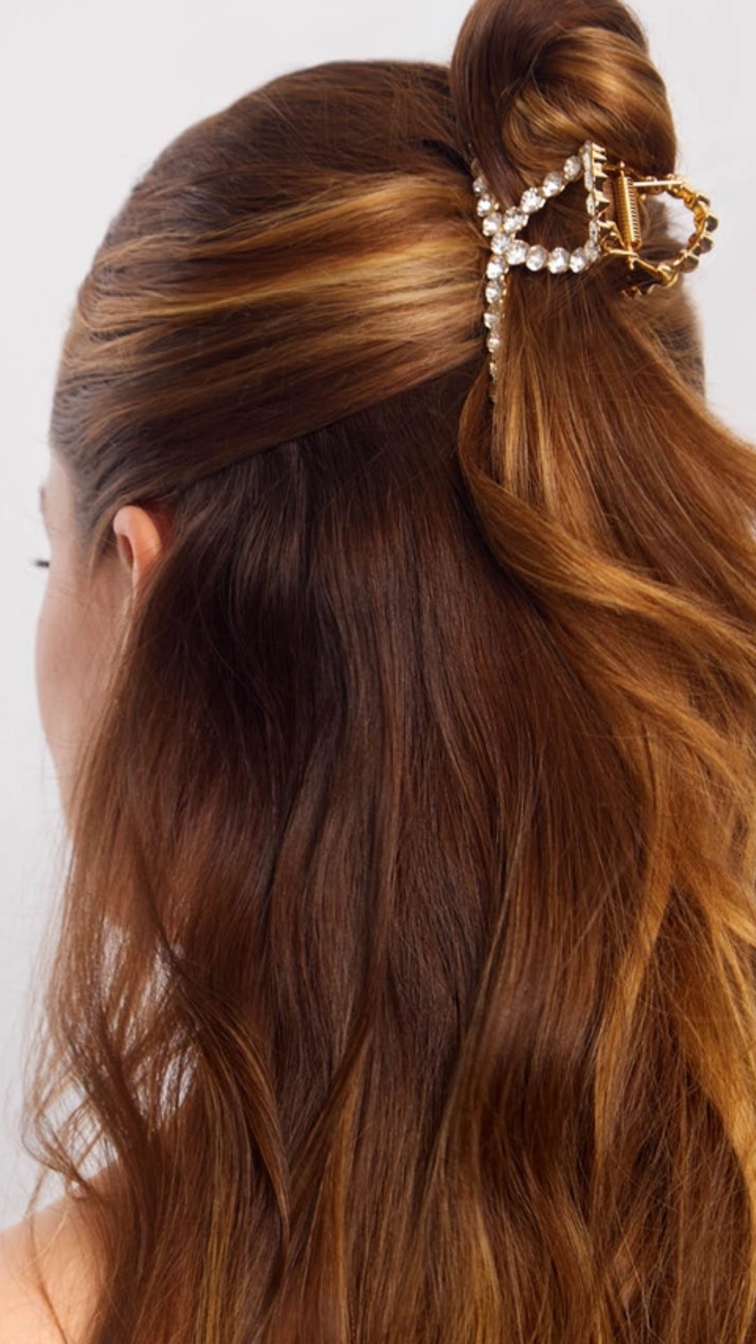 METAL RHINESTONE LOOP CLAW CLIP 1PC - GOLD | KITSCH