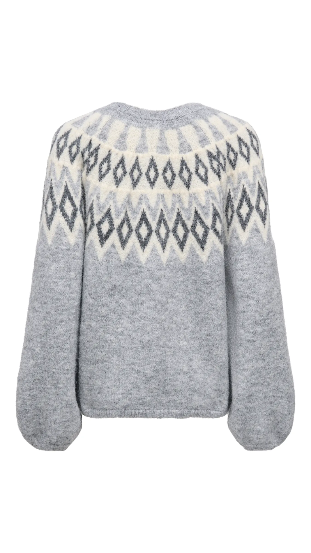 REYKJA FAIR ISLE O-NECK (GREY) | ONLY