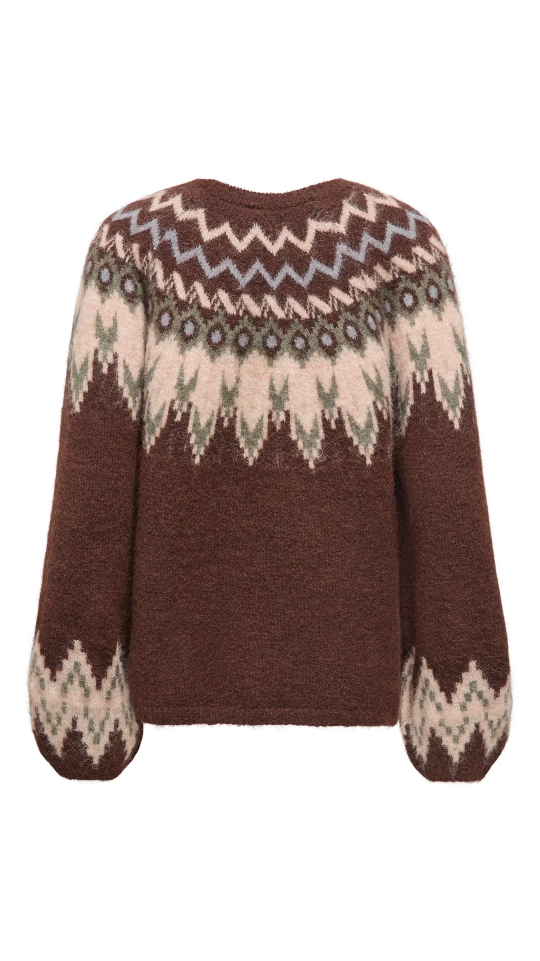 REYKJA FAIR ISLE O-NECK (BROWN) | ONLY