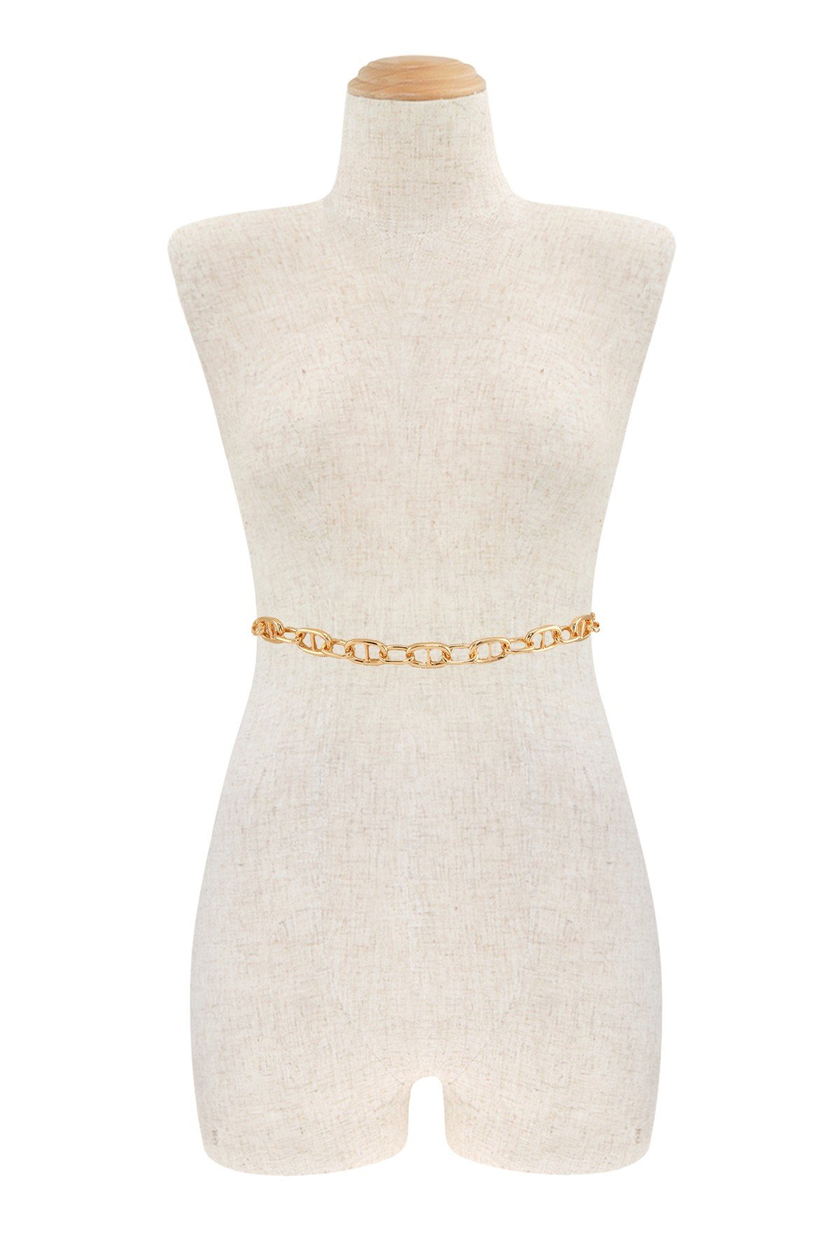 CHUNKY TOGGLE CHAIN LINKED METAL BELT (GOLD)