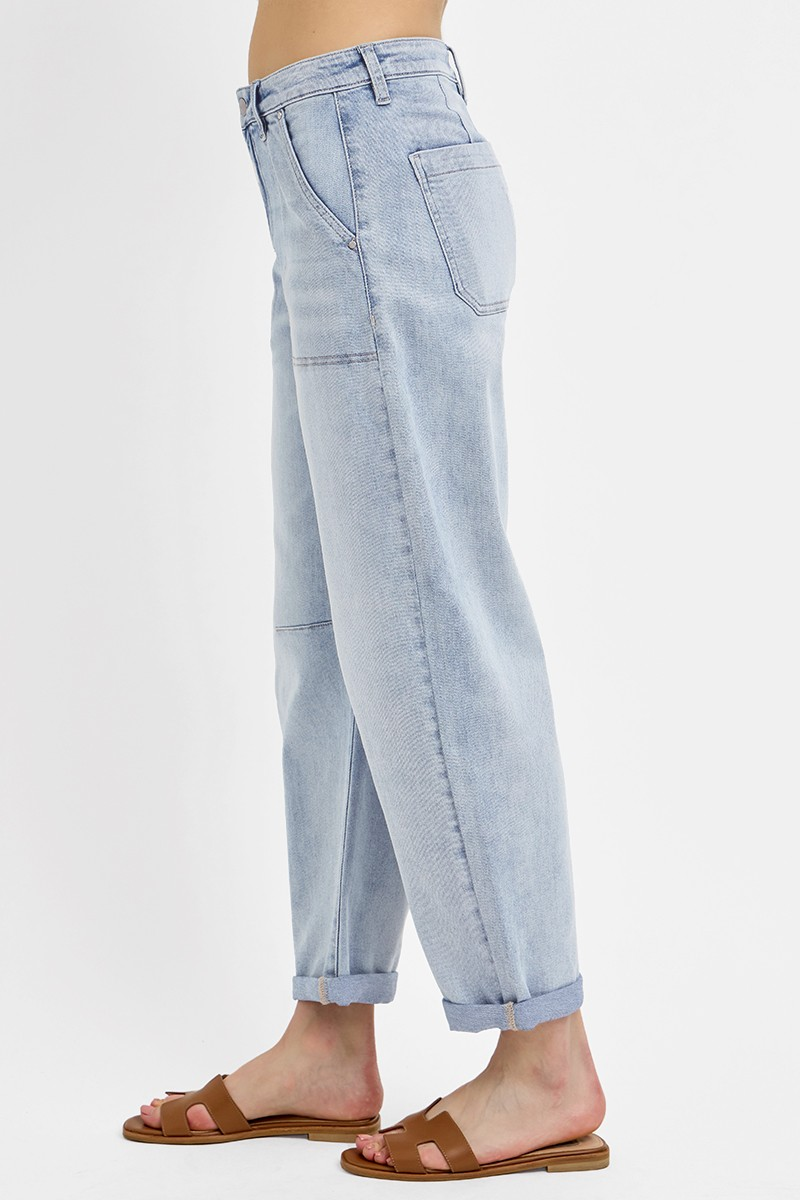 JULIA SLOUCHY BARREL RELAXED PATCH POCKET JEANS