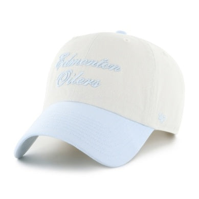 OILERS CLEAN UP BASEBALL HAT (BABY BLUE + WHITE) | 47