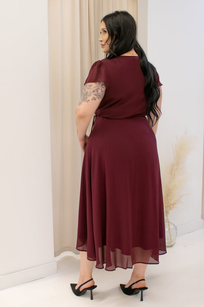 NEW MEGAN MIDI (BURGUNDY)
