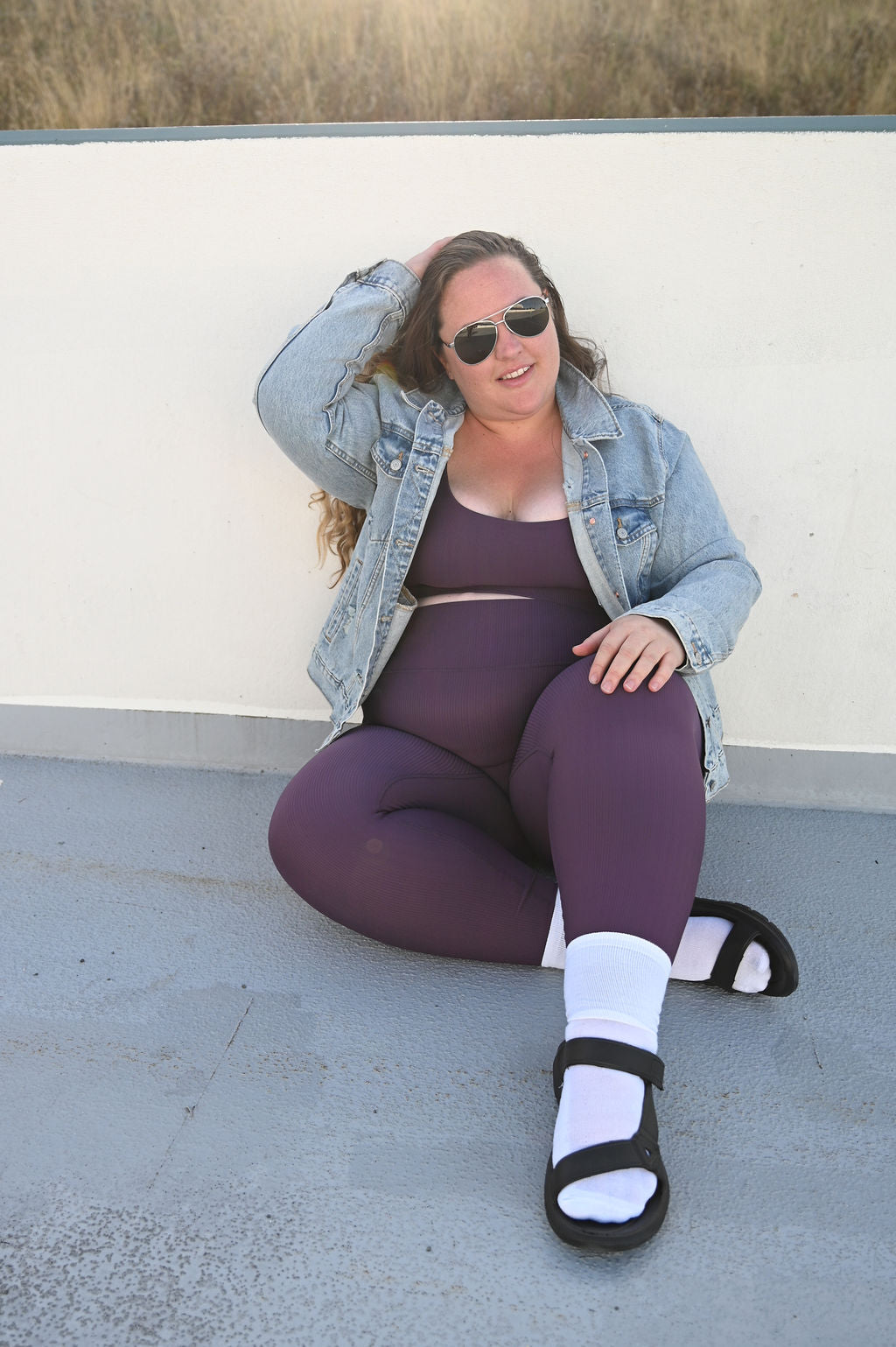 ARRO RIBBED SET LEGGINGS (PURPLE) - VELENZIA