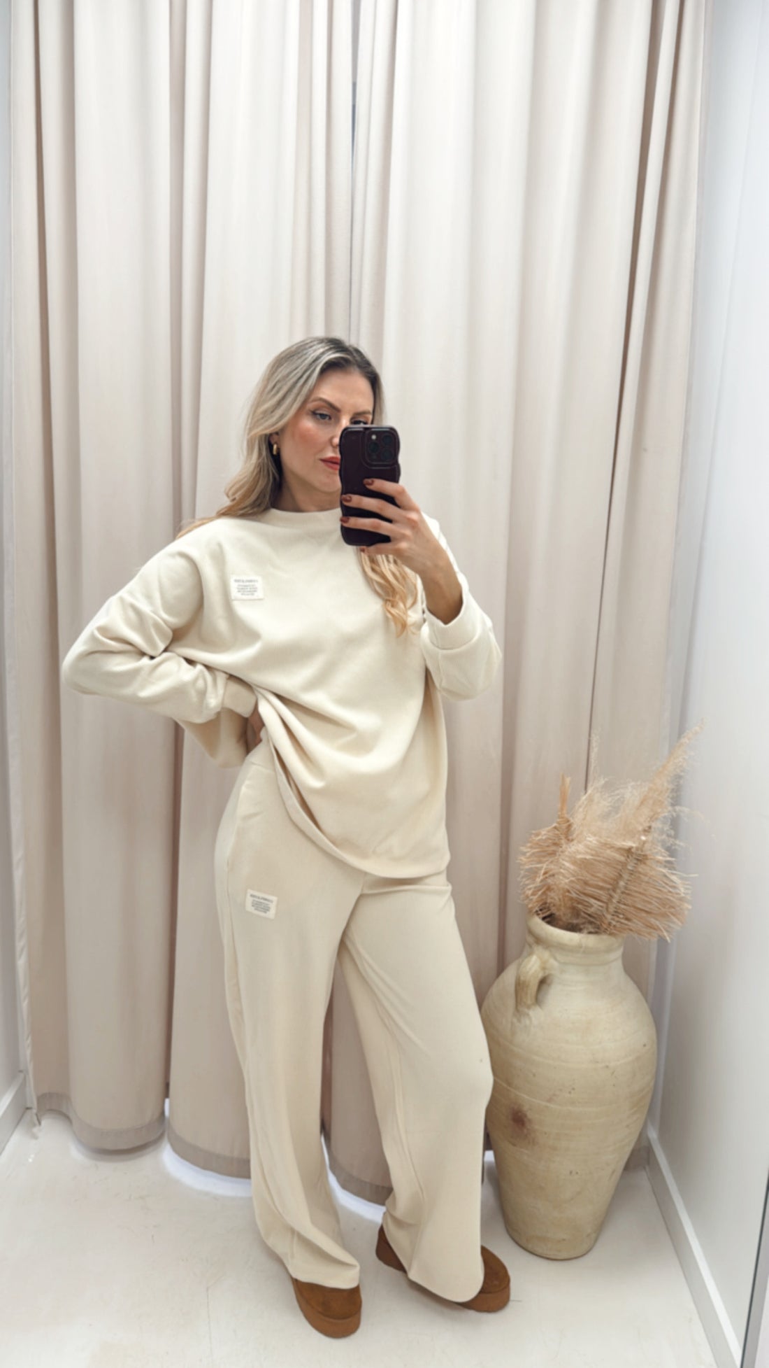CLASSIC CORDUROY SWEATER AND TROUSER SET (IVORY)