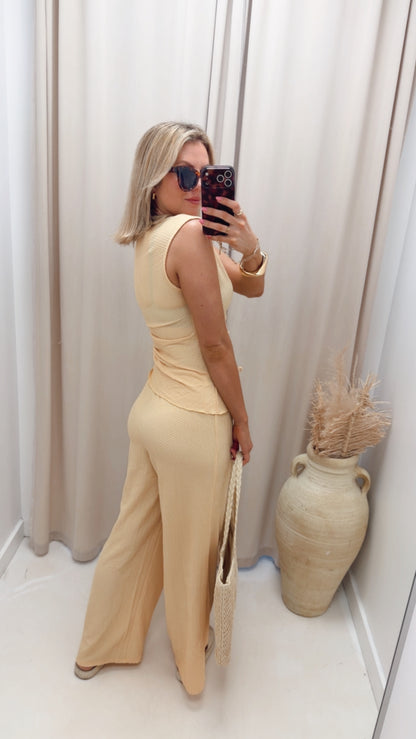 DAISY TWO PIECE PANT SET (BUTTER YELLOW)