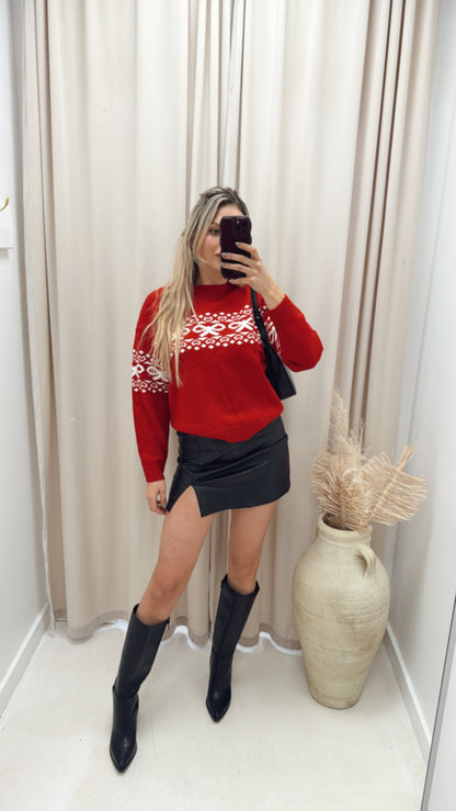 BOW FAIRE ISLE KNIT SWEATER