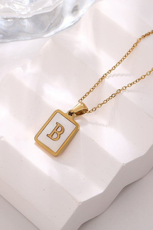 NEW INITIAL MOTHER OF PEARL NECKLACE | BEST SELLER