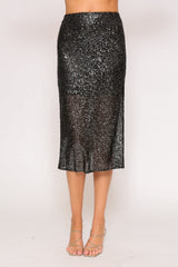 NEW DEMI SEQUIN SKIRT (BLACK)