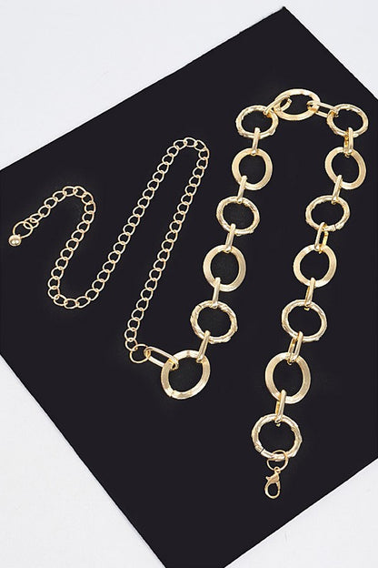 NEW MIXED RING GOLD CHAIN BELT