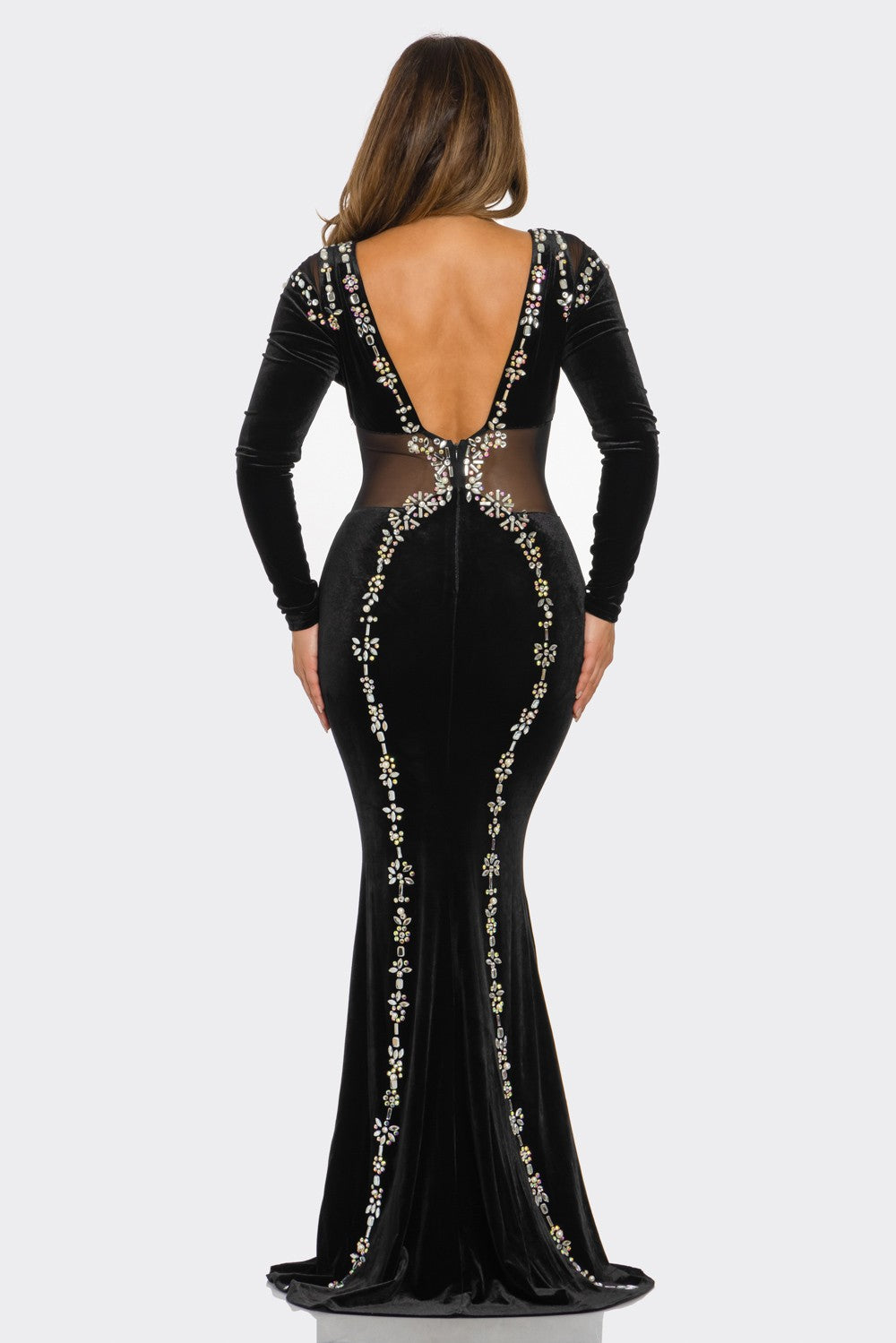 VELVET MESH RHINESTONE EMBELLISHED (BANJUL)