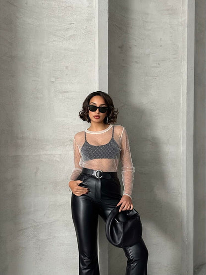 TULLE BLOUSE (STONE)