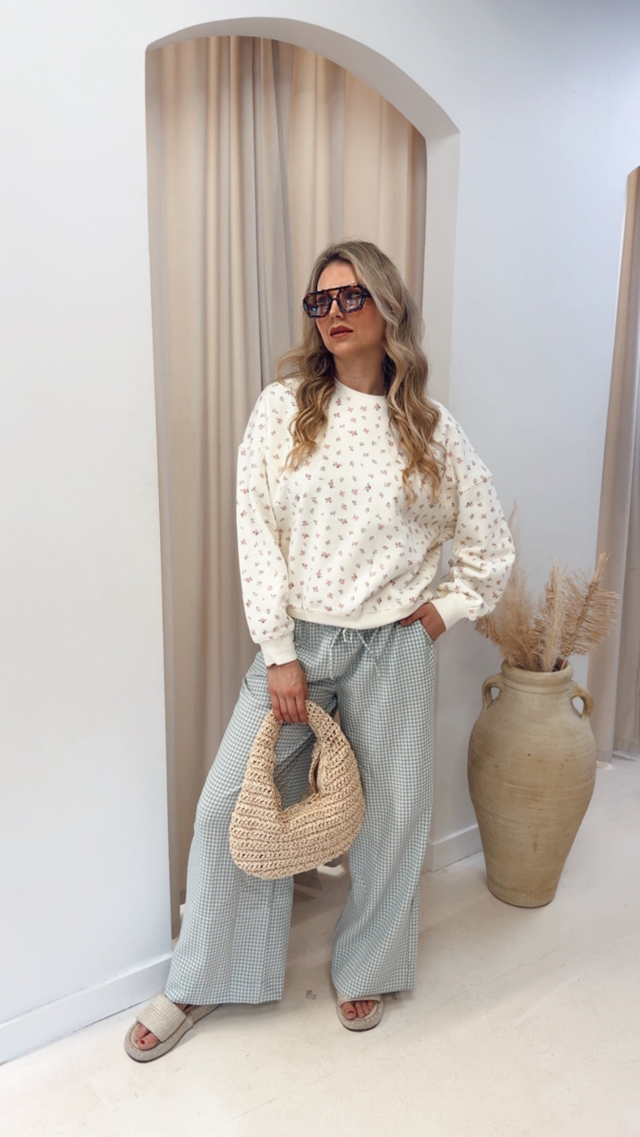 DITSY FLORAL SWEATSHIRT | PINK / IVORY