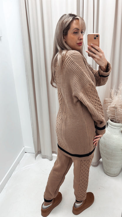 ISABELLE  KNIT LUX LOUNGE SET (CAMEL)