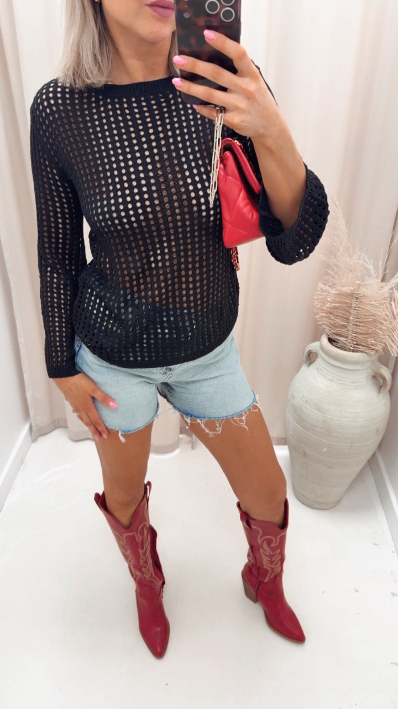 HOLLOW OUT LONG SLEEVE SWEATER