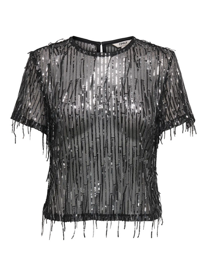 SPACY SS SEQUINS TOP WVN | ONLY