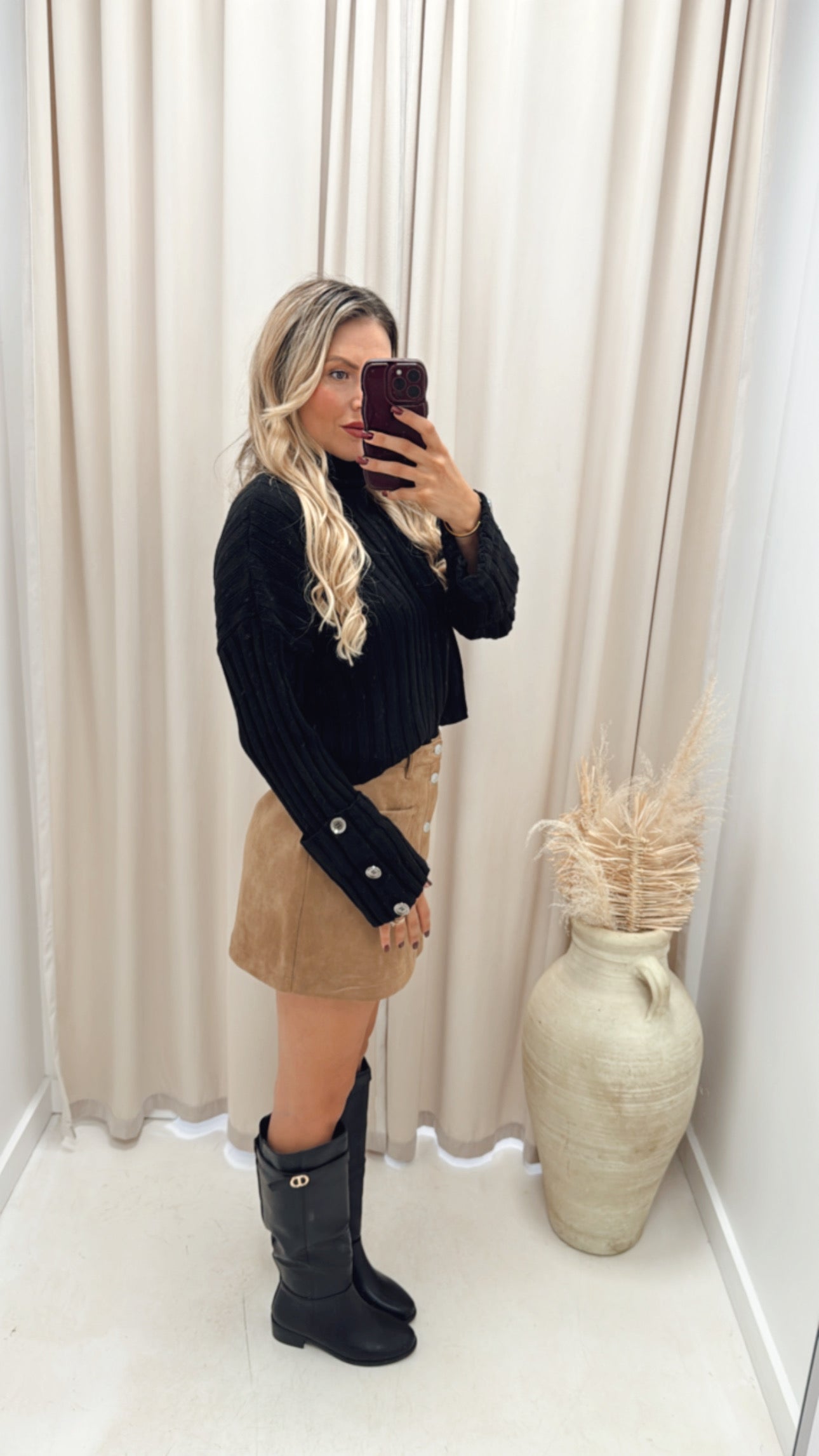 ESTELLA RIBBED SWEATER (BLACK)