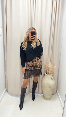 INFERNO LACE SATIN SKIRT