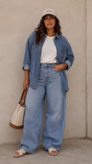 WASHED CHAMBRAY BUTTON DOWN LONG SLEEVE SHIRT (CHAMBRAY)