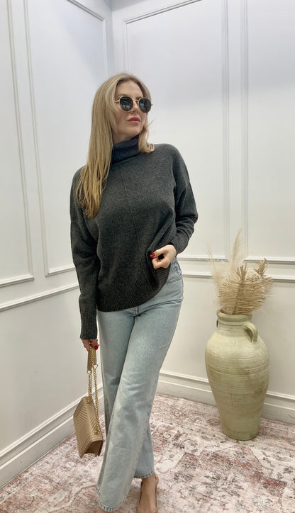 NEW MARGARET TURTLENECK SWEATER (CHARCOAL)