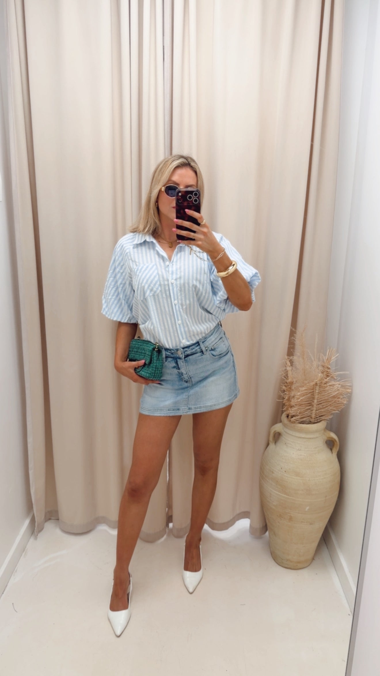 LIGH WASH HIGH RISE SKORT
