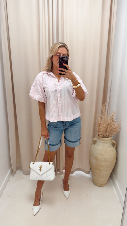 HIGH RISE MID LENGTH CUFFED SHORTS