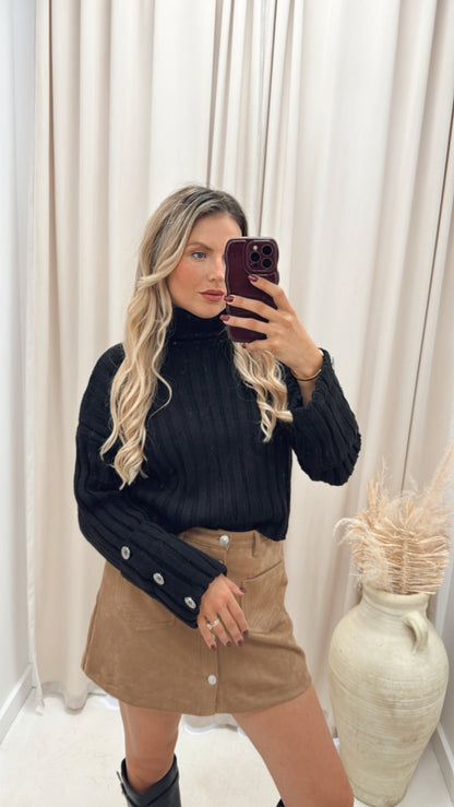 ESTELLA RIBBED SWEATER (BLACK)