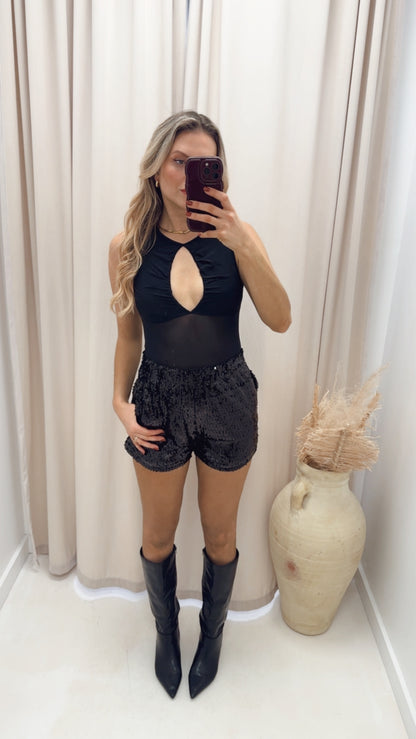 SEQUIN SHORTS (BLACK)