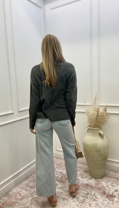 NEW MARGARET TURTLENECK SWEATER (CHARCOAL)