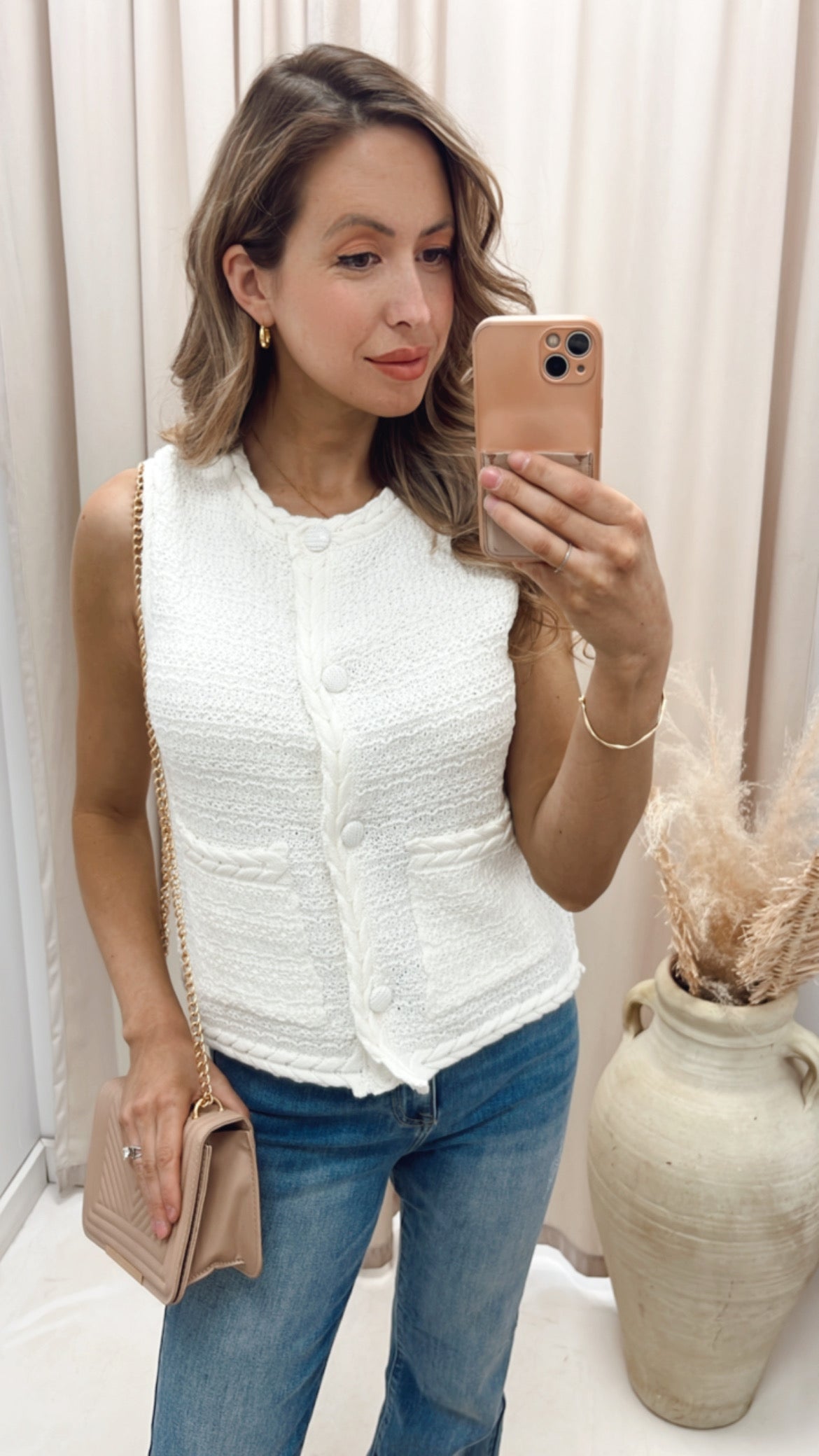 NEW STELLA TWEED VEST (IVORY)