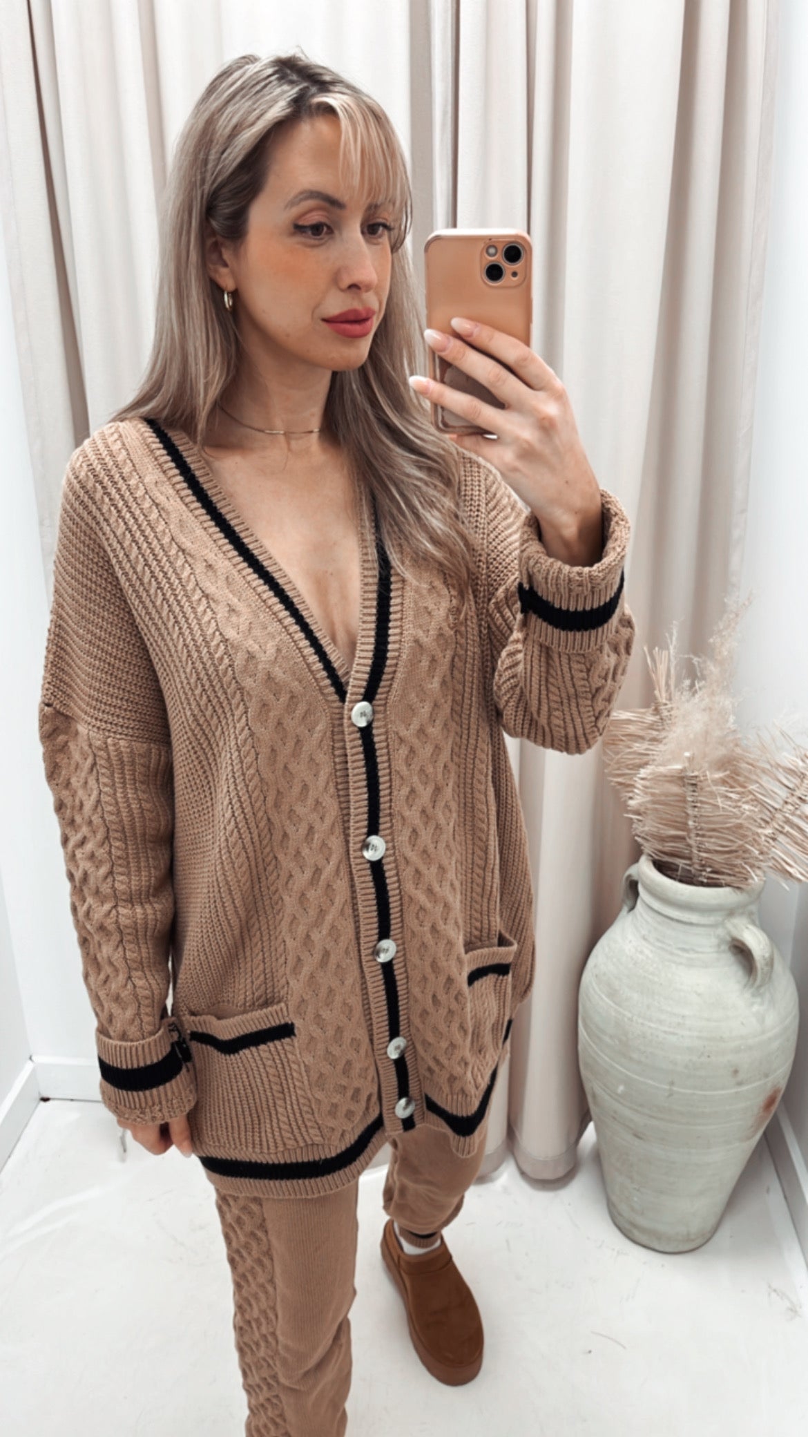 ISABELLE  KNIT LUX LOUNGE SET (CAMEL)