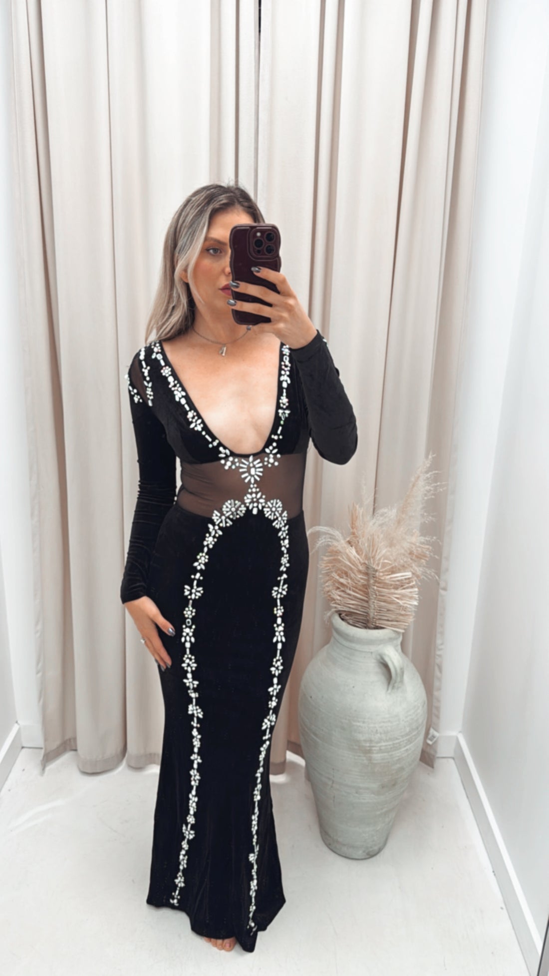 VELVET MESH RHINESTONE EMBELLISHED (BANJUL)