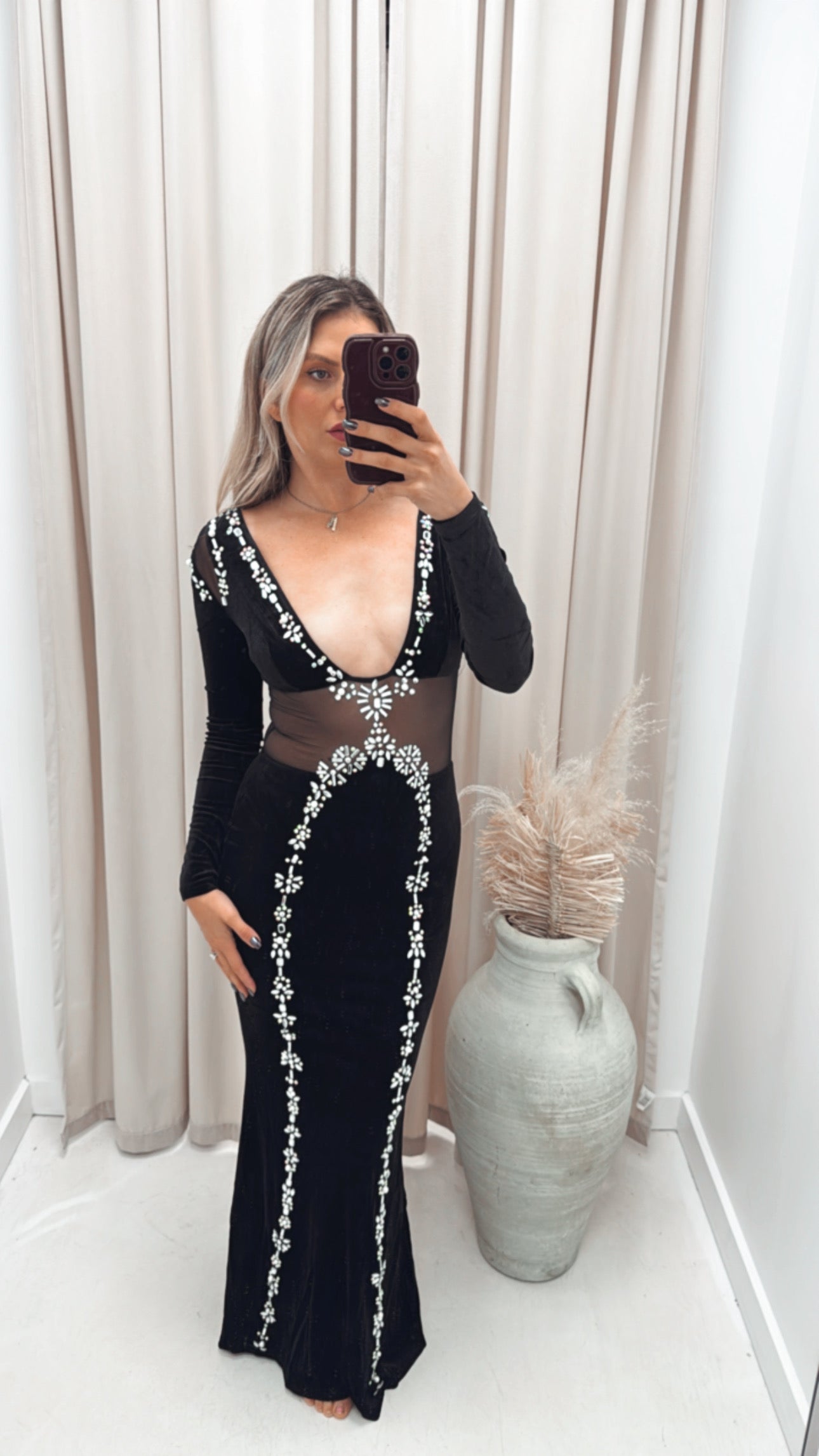 VELVET MESH RHINESTONE EMBELLISHED (BANJUL)