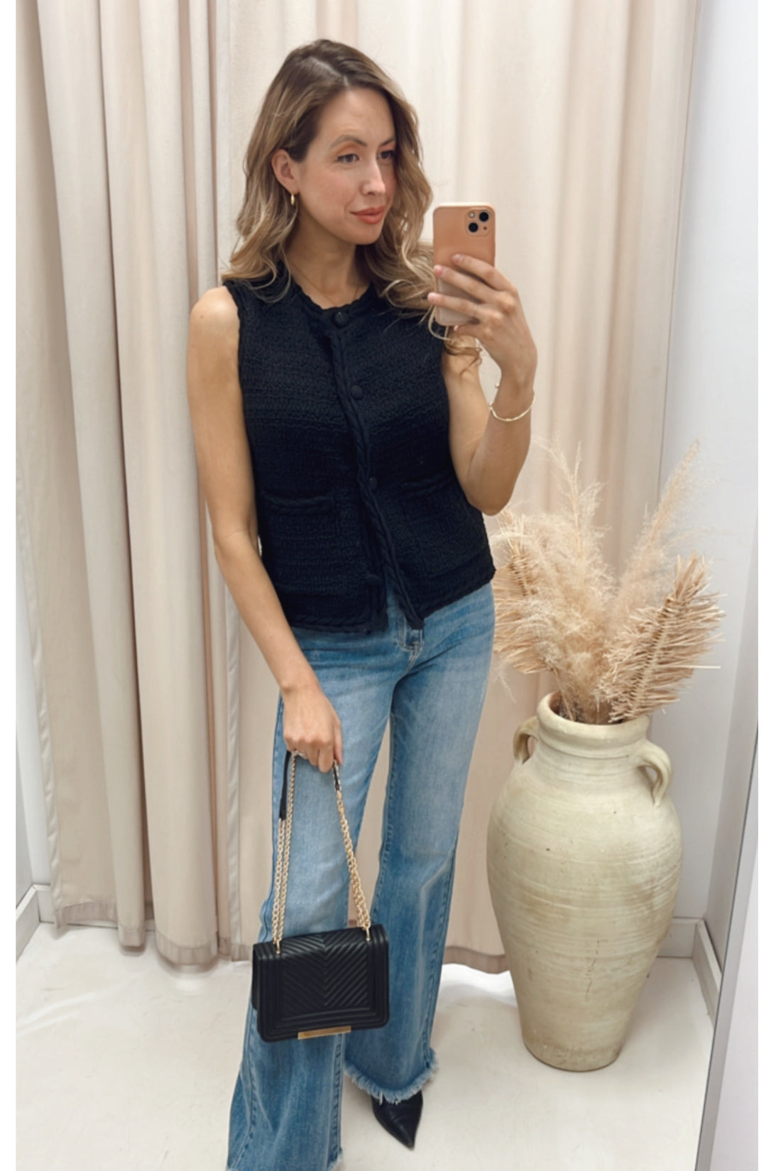 NEW STELLA TWEED VEST (BLACK)