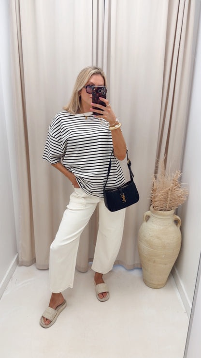 STARLA SLOUCHY CROP BARREL LEG PANTS WITH EYELET STRING