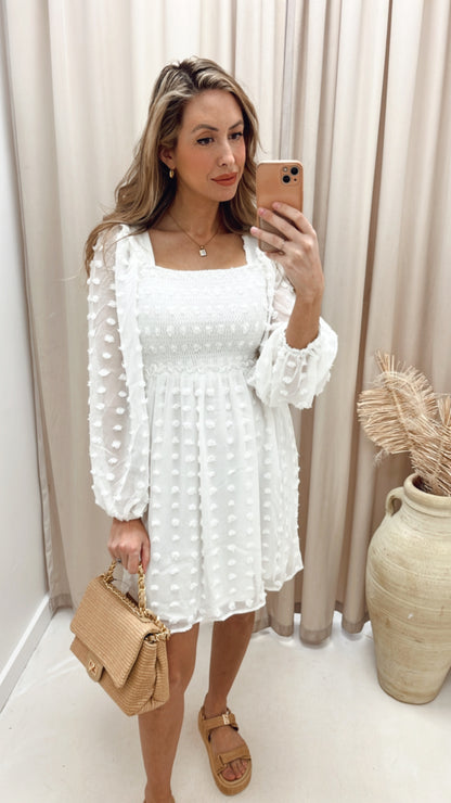 NEW DIOR BABYDOLL MINI DRESS (WHITE) | BEST SELLER | RESTOCK